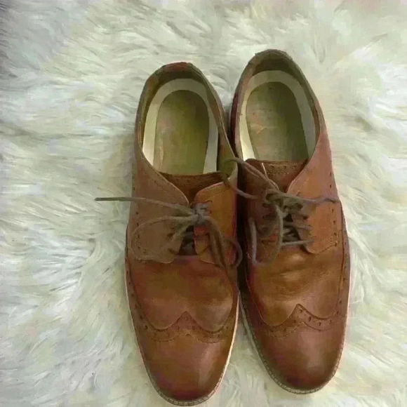 Cole haan original zerogrand camel tan brown brogue lace up 10.5 - Picture 3 of 7